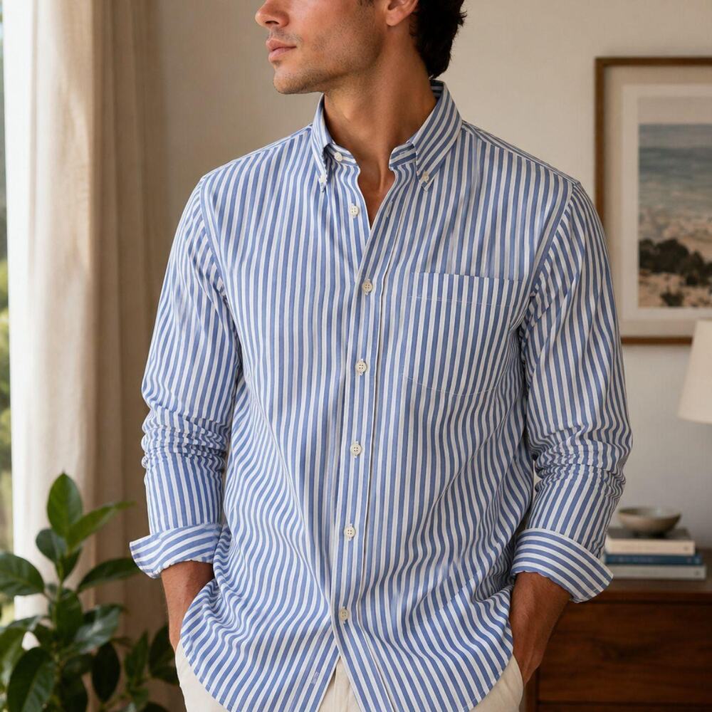 Ghr mens blue white striped